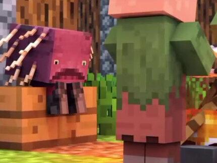 小赤足兽获救!傻子村民的智商在下集将会爆表#我的世界 #mc #minecraft @抖音小助手