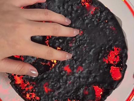 挑战复刻ai感的岩浆史莱姆🌋 #手工 #自制起泡胶 #解压声控 #创意diy #强烈推荐