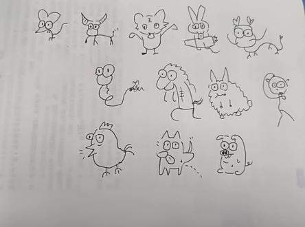 当十二生肖集体“摆烂”,这画风也太上头了吧!#十二生肖 #简笔画的日常 #精神状态良好 #手残党画画