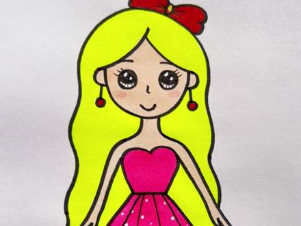 公主这样画,简单好看。#画画