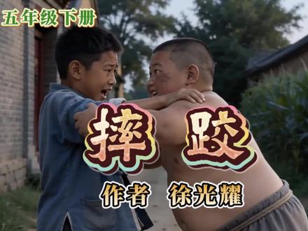 #小嘎子摔跤记 #搞笑短剧 #童年回忆杀#五年级下册摔跤#ai 人教版小学五年级下册语文课本地13课《13课 人物描写一组》之摔跤视频讲解。