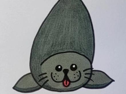 用6和3画海豹,一看就会!#简笔画 #海豹 #海豹简笔画 #简笔画教程 #动物简笔画