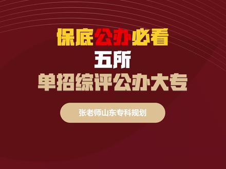 单招综评五所推荐的公办大专,计划多专业丰富,冷门更加简单,想考公办的重点关注#山东单招综评