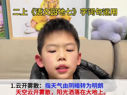 #二年级语文上册 《语文园地七》字词句运用,云开雾散,云雾缭绕,微风习习,寒风刺骨,冰天雪地,鹅毛大雪,风雨交加,电闪雷鸣#必考考点#字词积累 #知识点总结 #二年级