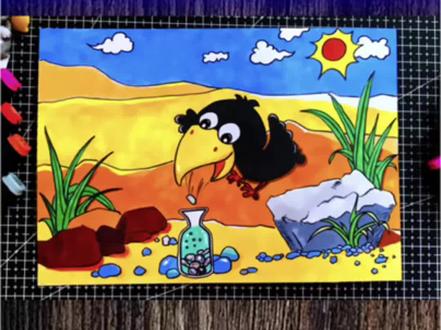 创意儿童画寓言故事乌鸦喝水,手抄报模板必备 关注我,持续更新,在家学画画#创意儿童画#简笔画#手抄报模板 #寓言故事手抄报 #少儿创意美术