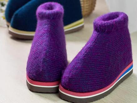 雅馨绣坊毛线棉鞋-高帮棉鞋-前面起针编织视频教程4-1 # 手工毛线鞋编织