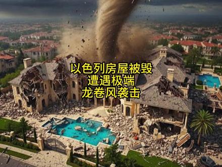 以色列房屋被毁遭遇极端龙卷风袭击