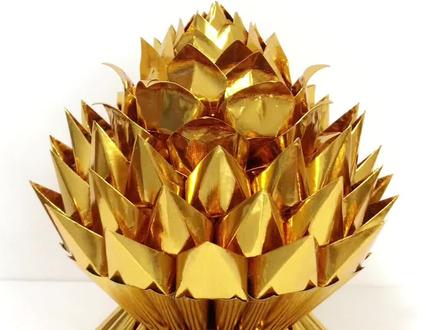 莲花灯折叠方法,教程三,16*19纸折叠#莲花#折纸教程 #莲花灯 #慢教程#做手工我是认真的