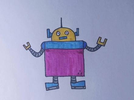 机器人这样画秒会#简笔画