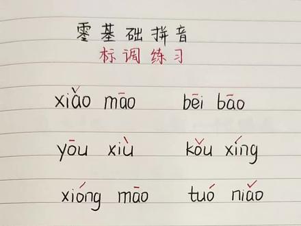 零基础拼音标调练习!看看你会不会做?#一年级 #幼小衔接 #汉语拼音 #家长收藏孩子受益