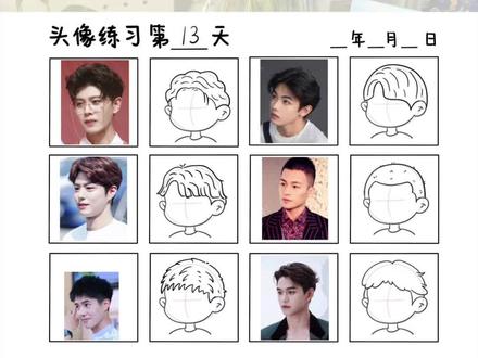 Day13男生侧面发型画法|Q版简笔头像#ipad绘画 #procreate #Q版头像
