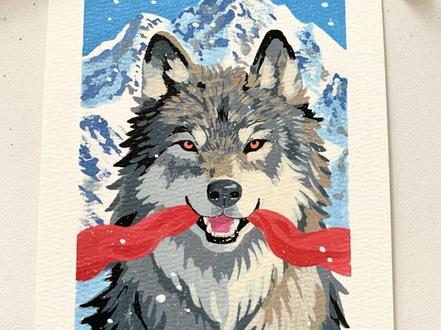 手绘“格林的思念”,详细教程! #丙烯马克笔绘画 #画画 #跟着抖音学画画 #狼王格林 #抖出我的艺术