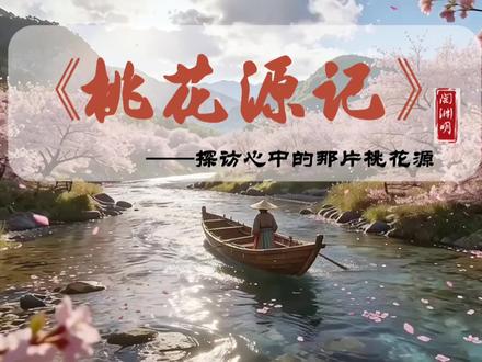 八下新教材版《桃花源记》课件 课件45页,教学设计3586字,附动态首页视频和朗读背景音频)#桃花源记#八下语文