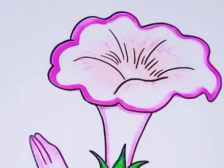 喇叭花的画法#儿童简笔画 #零基础学画画 #一起学画画