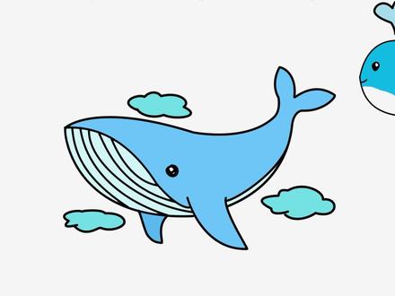 如何画鲸鱼的简笔画 #简笔画 #儿童绘画 #儿童画教程 #鲸鱼简笔画