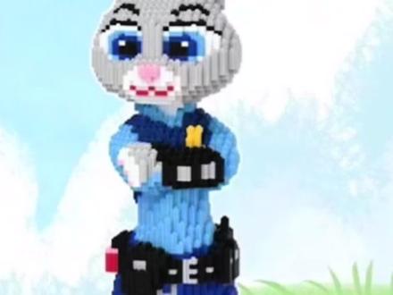 #小颗粒积木拼装 朱迪兔子拼装教程