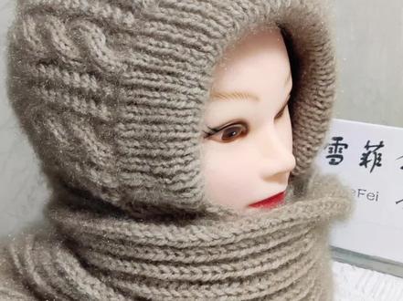 围巾加帽子编织教程 风雪帽编织教程#手工diy毛线编织 #帽子 #松鼠绒线 #风雪帽 #爱生活爱编织