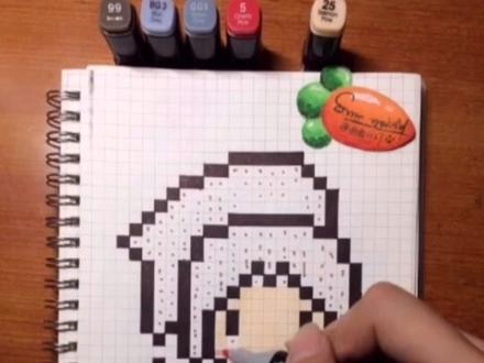 【像素画】不知火舞~左上角是彩铅画🌚继续军训🌝#王者荣耀王者荣耀 #像素画 #像素画教程 #画画