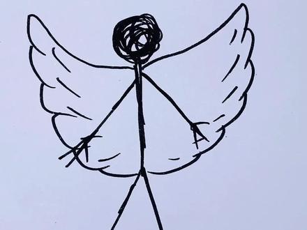 爸爸画的天使VS我画的天使#儿童简笔画 #一起学画画 #灵魂画手