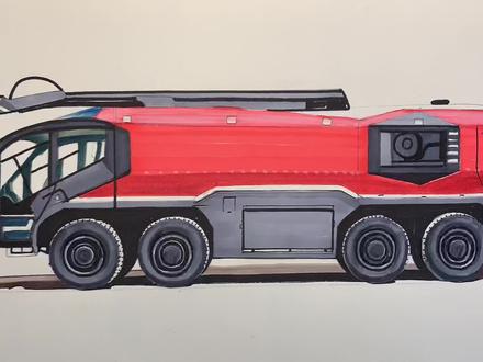 今天画一辆机场消防救援车 #画画 #消防车 #消防救援
