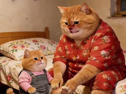 大家还记得小时候的公益视频吗,小橘猫也学着给橘猫妈妈洗脚#橘猫 #萌宠出道计划 #AI #真实故事