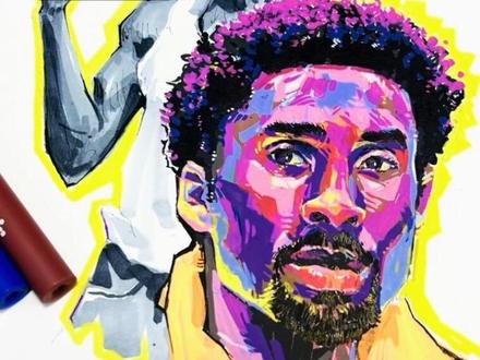 8号科比 #跟着抖音学画画 #你最喜欢的球星 #绘画教程 #科比 #nba @抖音小助手