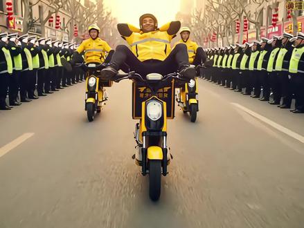 受人尊敬的外卖员科比(荒谬童话系列)#ai创作浪潮计划 #科比ai #牢大ai #剧情演绎 #送外卖欣赏路边的风景