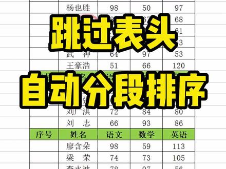 跳过表头,自动分段排序,这么简单的分段序号还不快快学起来!#wps表格技巧 #每天学习一点点