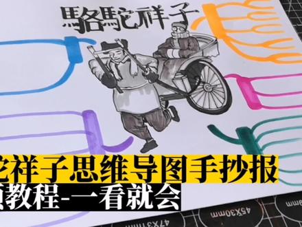 骆驼祥子思维导图手抄报—有线稿