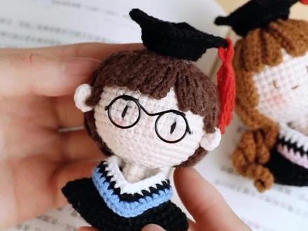 毕业娃娃男生款钩织教程#钩针编织