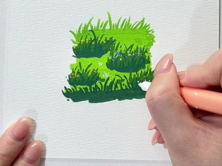 发现一个画草丛的好方法!一起来画吧 #画画教程 #沉浸式画画 #丙烯马克笔#草丛画法 #跟着抖音学画画