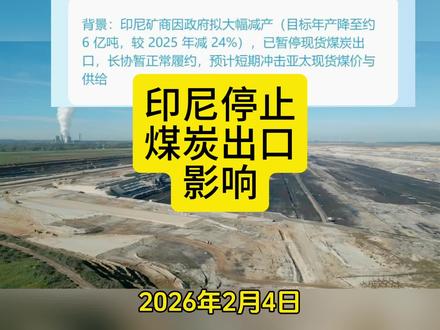 印尼停止煤炭出口影响