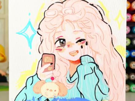 Q版白鹿#丙烯马克笔 #每日一画 #画画 #白鹿 #画画画画