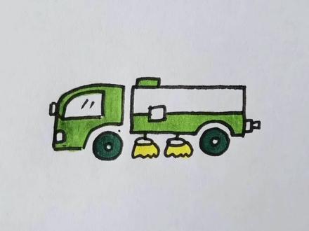扫地车#萌知计划 #绘画手工 #简笔画 #创意儿童画 #儿童美术 @抖音青少年