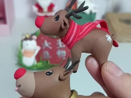 超轻粘土怎么玩,一起玩,圣诞节主题系列教程,圣诞节麋鹿粘土教程,圣诞节驯鹿粘土教程#手工 #粘土#超轻粘土 #动物 #圣诞节
