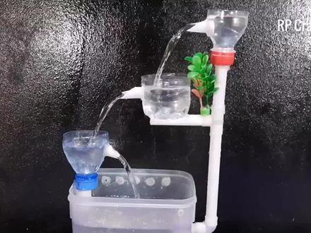 如何用塑料瓶和PVC管制作饮水机#科技小制作#亲子手工#科普知识#创意手工