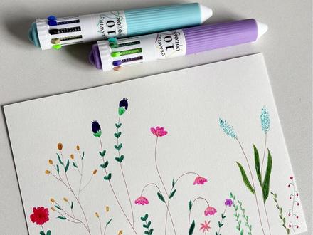 圆珠笔竟然也能画画! 🖊️:蓝果
#快来看我画的简笔画 #简笔画#简笔画教程