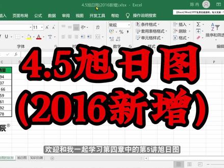 excel免费课程/excel视频教程/excel教程-4.5旭日图(2016新增) #excel教程