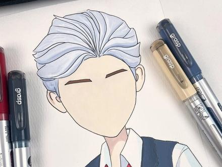 帮忙画五官!!超自然艾伦#掌握直液式丙烯马克笔 #画画#五官 #超自然行动组 #艾伦