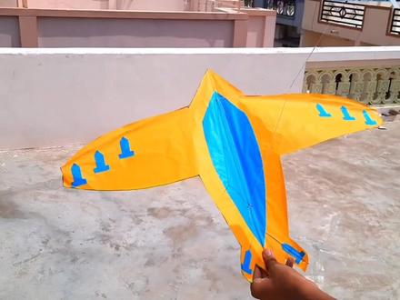 如何制作飞机形状的风筝#创意diy #科技小制作 #动手能力 #动手制作 #亲子手工