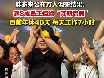 3月8日报道,#胖东来超8成员工拒绝降薪增假 ,目前年休40天,每天工作7小时。#胖东来公布万人调查问卷
