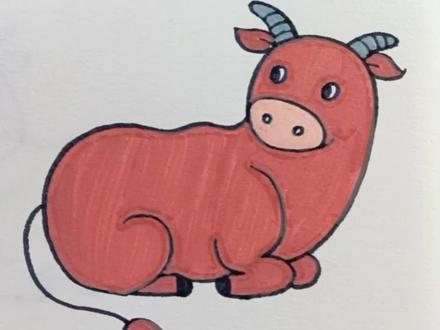 用数字画小牛🐂,超级简单又好看,快一起画吧#简笔画 #画画 #亲子绘画 #亲子时光 #抖音小助手