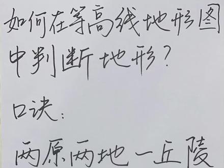 如何在等高线地形图中判断地形?#干货分享 #每天学习一点点 #初中地理#高效学习方法 #教育