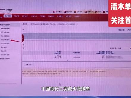 中国银行流水账单怎么打#企业对公流水#公司银行流水#工资流水#薪资流水#签证流水