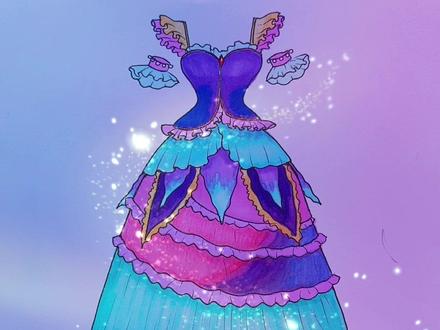 涂色就是这么简单!黑暗茉莉的裙子涂色过程来啦!#简笔画 #叶罗丽精灵梦 #手绘 #画画 #茉莉