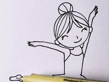 姐姐画的跳舞女孩和我画的跳舞女孩你们喜欢哪个?#萌知计划 #兴趣才艺 #简笔画@抖音青少年