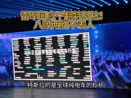 雷军回应干翻特斯拉!八败两胜不丢人 雷军回应干翻特斯拉!八败两胜不丢人#小米YU7 #小米YU7GT #小米发布会 #特斯拉 #雷军