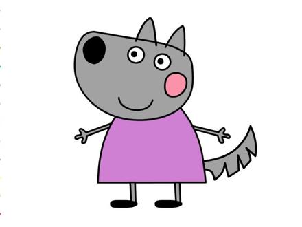 怎样画小狼温蒂简笔画小猪佩奇的朋友绘画卡通画宝宝学画画视频