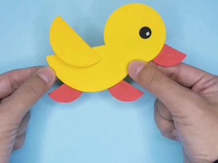 用圆形纸片就可以做的小鸭子!#亲子手工 #创意手工 #国庆节手工 #成长力计划 #国庆知识点 #幼儿园手工