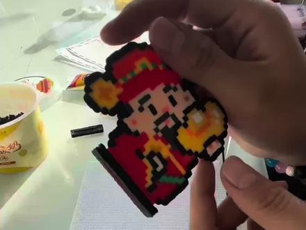 五福底座教程来喽~,五福下面挂的小拼豆的图纸在最后喔#手工diy #手工作品 #手工#拼豆 #拼豆图纸